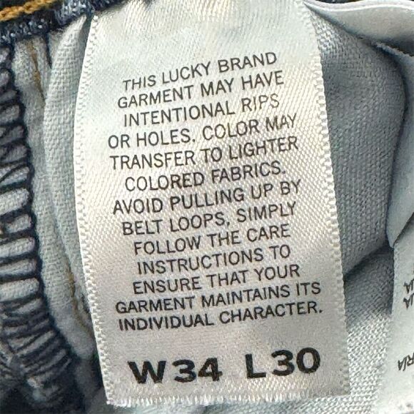 Lucky Brand Men’s Jeans 34x30 Blue Straight Leg Stretch Denim Classic Fit Preppy - Picture 4 of 6